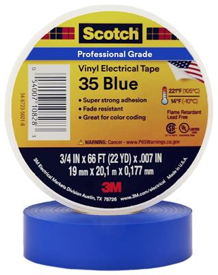 TAPE ELECTRICO 35 19MM X 20,1M AZUL SCOTCH 3M 80610833925 (100)