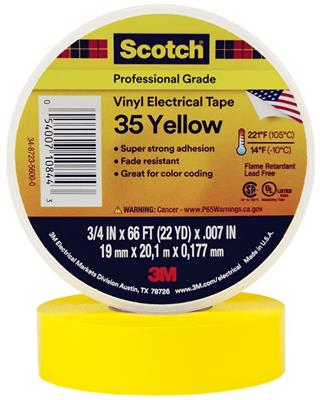 TAPE ELECTRICO 35 19MM X 20,1M AMARILLO SCOTCH 3M 80610833966 (100)