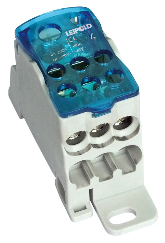 [04-40-033] BORNE DE DISTRIBUCION 3ENTRADAS 3 X 6-16MM2 SALIDAS 4 X2.5-6MM2 690V 80A MARCA TM