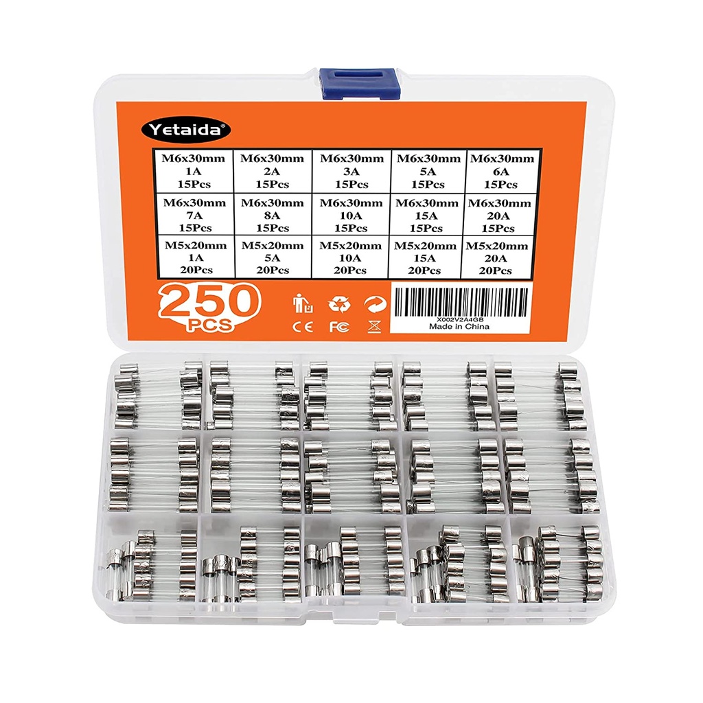 [KIT-FV] KIT FUSIBLES DE VIDRIO 5X20MM 6X30MM