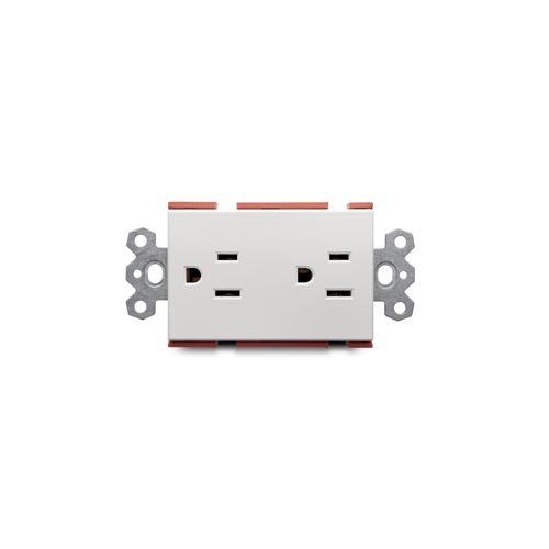 TOMA CORRIENTE DOBLE AMERICANO 2P+E 72MM BLANCO