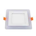 LAMPARA LED DOBLE COLOR 6W CUADRADA EMPOTRAR