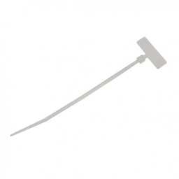 [M19048100N] AMARRA CON PORTA ETIQUETA 8" NATURAL 190 x 4.8mm (100 UND)