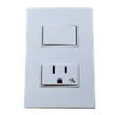 [23263-90] INTERRUPTOR 2 VIAS + TOMA C/SIST. SEGURIDAD BLANCO S23