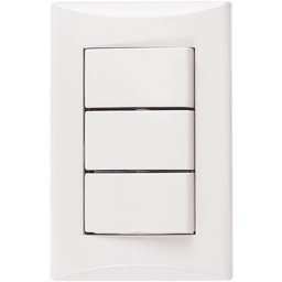 [PLA-417] INTERRUPTOR TRIPLE 3 VIAS LINEA PLATA BLANCO EAGLE 1005BW