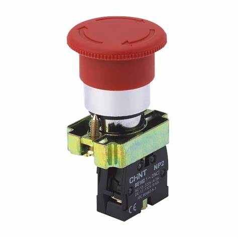 [EBSA2-BS445] Boton tipo hongo con seguridad 1NC+1N0