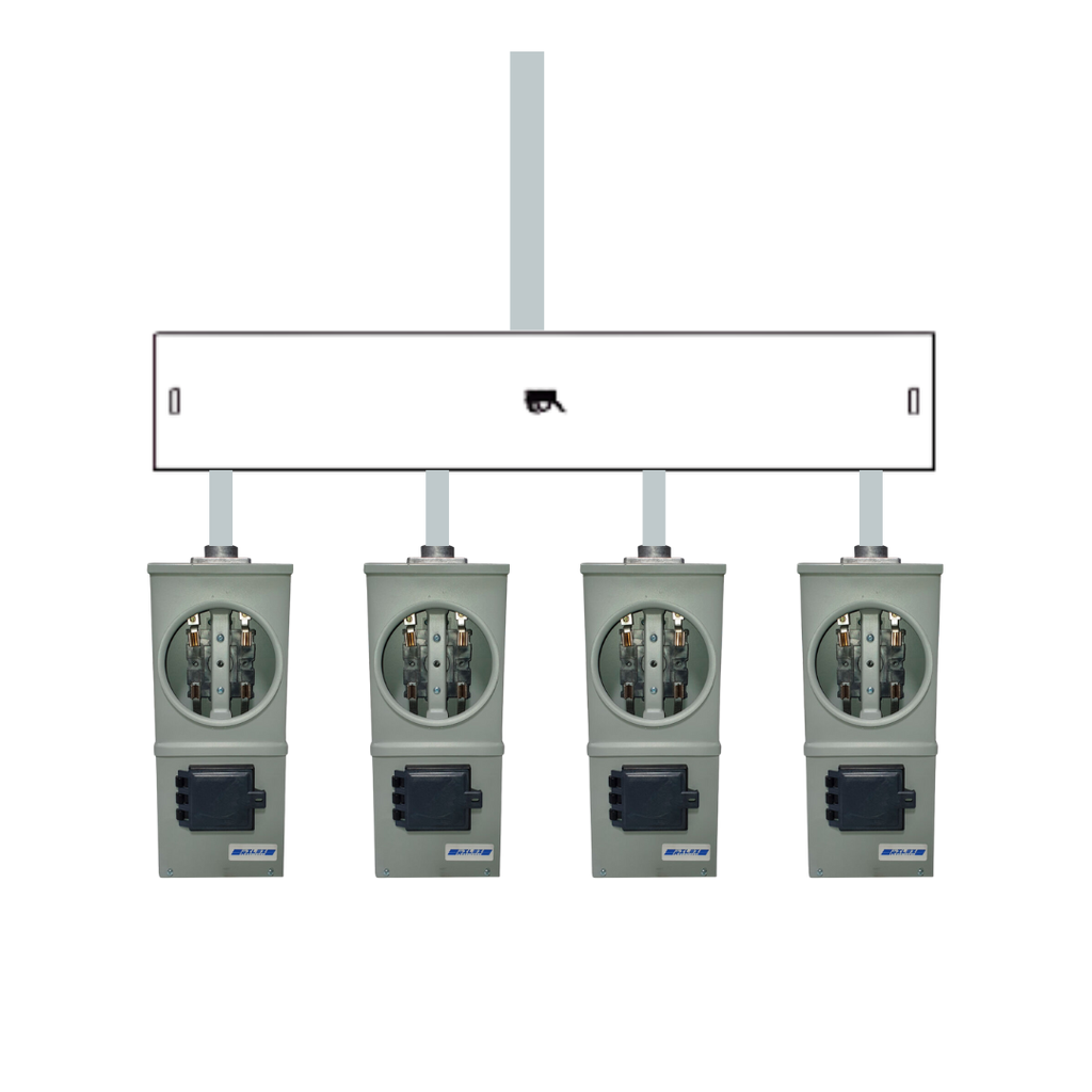 ACOMETIDA DE 4 MEDIDORES RILEZ -  BREAKER 2X100 - DUCTO - CABLE  2/0 SERIE 8000