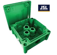 CAJA ENTRADAS MARCADAS 102X102X56 IP 66 COLOR VERDE CUADRADA J100S-EXT