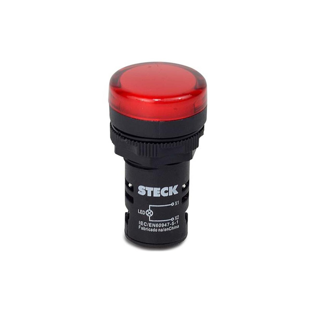 LUZ PILOTO ROJO 22mm 220V AC/DC - SLDS2201 - STECK