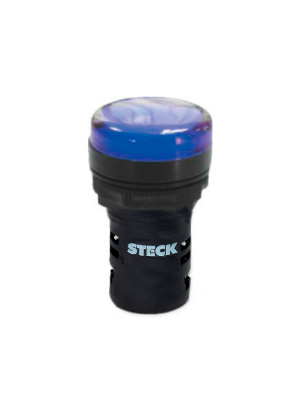 LUZ PILOTO AZUL 22mm 220V AC/DC - SLDS2204 - STECK