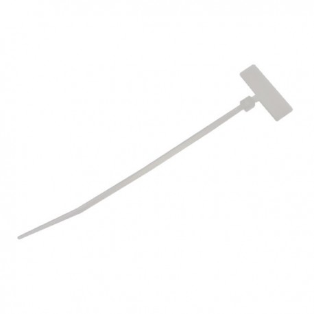 AMARRA CON PORTA ETIQUETA 8" NATURAL 190 x 4.8mm (100 UND)