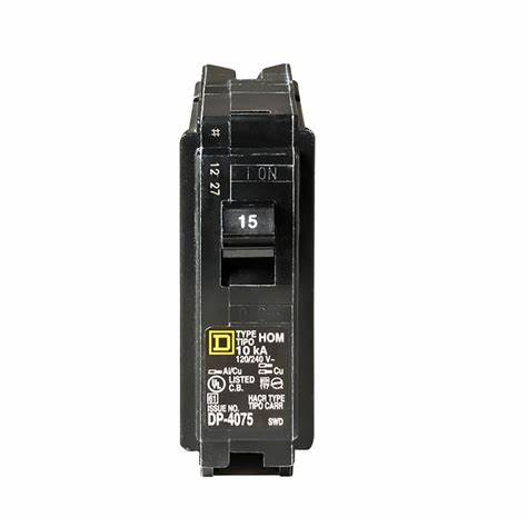 Breaker Tipo Homeline Single, 1 Pole 40A Square D Circuit Breaker, 10 KA