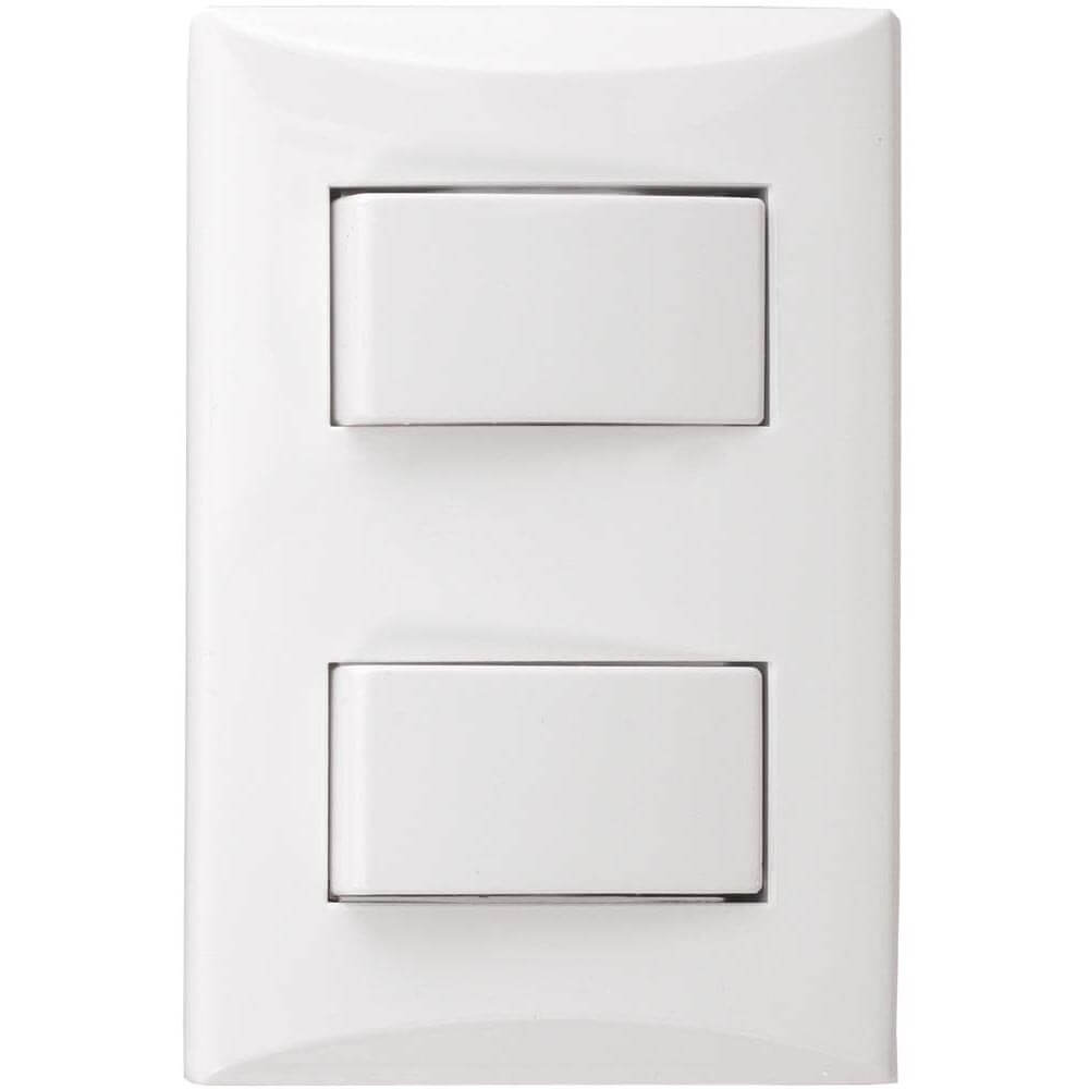 [PLA-394] INTERRUPTOR DOBLE LÍNEA PLATA BLANCO EAGLE 1004W