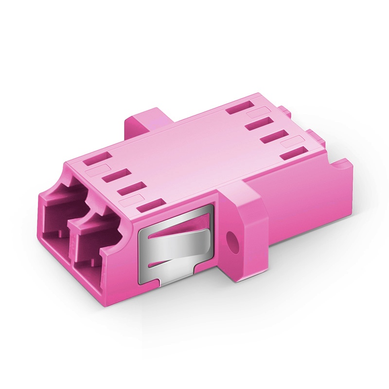 ADAPTADOR FIBRA LC/UPC MM OM4 DUPLEX COLOR VIOLETA