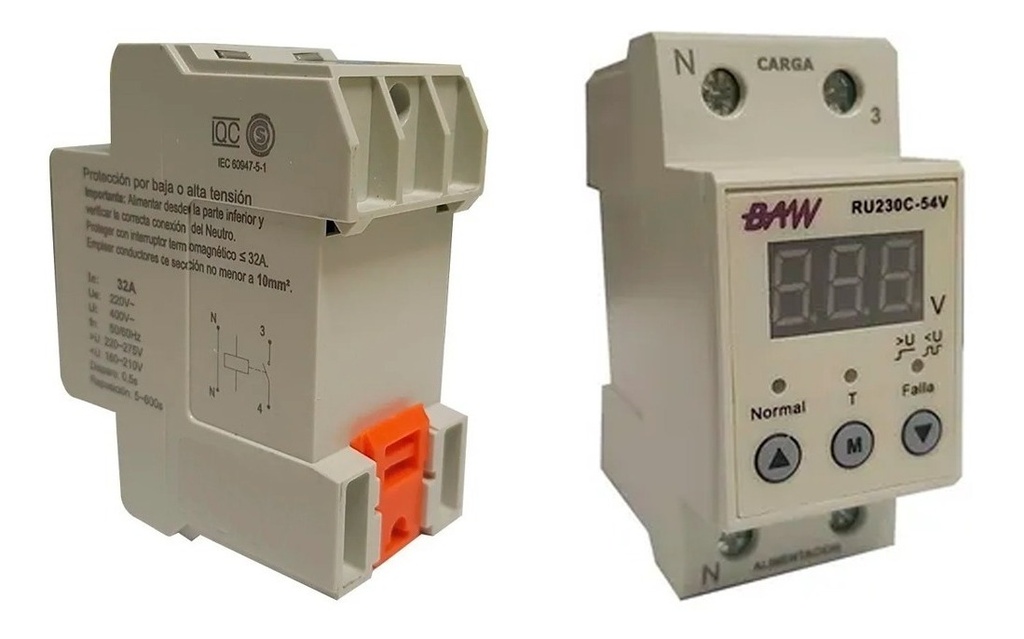 RELE PROTECTOR Y MONITOREO DE FASE MONTAJE EN RIEL DIN MONOFASICO 150-275VAC 1PDT