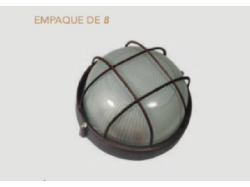 LAMPARA EXTERIOR TIPO TORTUGA REDONDA ROJO OXIDO 60W 120V E27 IKE LITE 5011-9