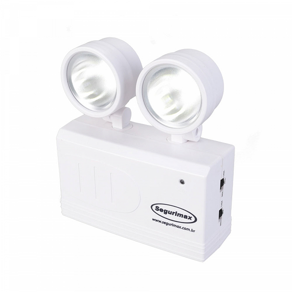 LAMPARA LED DE EMERGENCIA 2 FAROS LATERALES 10 LEDS 200 LUMENES 120-240V IP20 HASTA 50M2 DE ALCANCE 3/6 HORAS DE AUTONOMIA 24530 SEGURIMAX