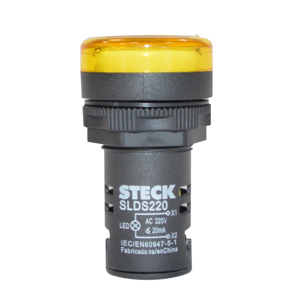 LUZ PILOTO AMARILLO 22mm 110V AC/DC - SLDS1103 - STECK