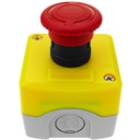 [XAL-D164] Boton tipo hongo con seguridad en caja naranja NC 10A
