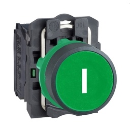 [XAL-D103] Pulsador verde con caja "I" NO