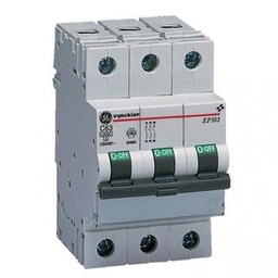 [G60-3P10A] Disyuntor GE 3P 10A 10KA 415VAC RIEL DIN (INTERRUPTOR, BREAK)  