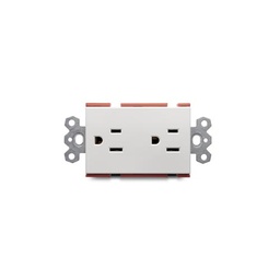 [PLU60248] TOMA CORRIENTE DOBLE AMERICANO 2P+E 72MM BLANCO