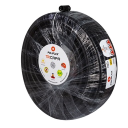 [PFNG-3/4T] TUBERIA POLIFLEX TRICAPA NEGRO EXTERIORES 3/4" C/GUIA PLASTICA ( XMTS) ROLLO DE 50MTS