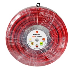 [P-PRG25-050] TUBERIA POLIFLEX ROJO EXTRA RESISTENTE 3/4" C/GUIA PLASTICA ROLLO CON 50M