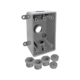 [CAPR719] CAJA RECTANGULAR 3 ORIFICIOS PVC GRIS INTEMPERIE 1/2 - 3/4