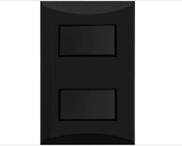 [PLAN-394] INTERRUPTOR DOBLE LÍNEA PLATA NEGRO EAGLE 1004W