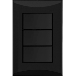 [PLAN-479] INTERRUPTOR TRIPLE LÍNEA PLATA NEGRO EAGLE 1005W
