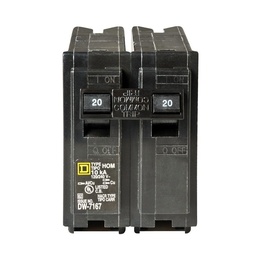 [SCH-HOM220] Breaker Tipo Homeline Double, 2 Pole 20A Square D Circuit Breaker, 10 KA