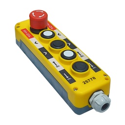[EM5B] ESTACIÓN DE MANDO 4 PULSADORES + EMERGENCIA CONTACTOS 4 NA + 1 NC 10A 660VAC IP54